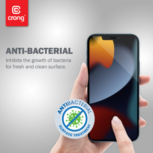 Crong Anti-Bacterial 3D Armour Glass - Szkło hartowane 9H na cały ekran iPhone 13 mini + ramka instalacyjna - obrazek 5