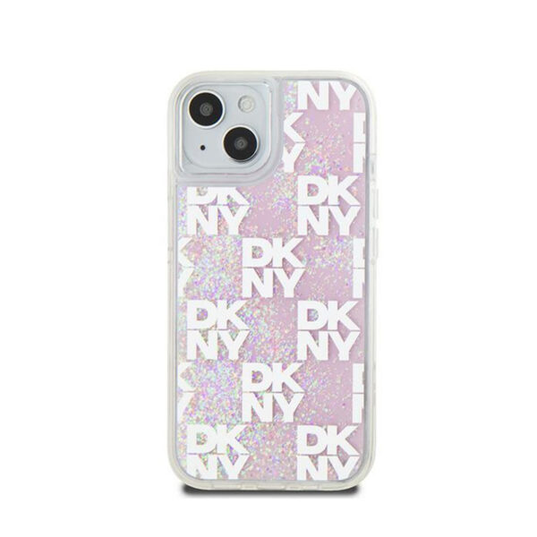 DKNY Liquid Glitter Multilogo - Etui iPhone 15 / 14 / 13 (różowy) - obrazek 3