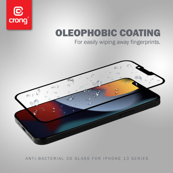 Crong Anti-Bacterial 3D Armour Glass - Szkło hartowane 9H na cały ekran iPhone 13 mini + ramka instalacyjna - obrazek 7