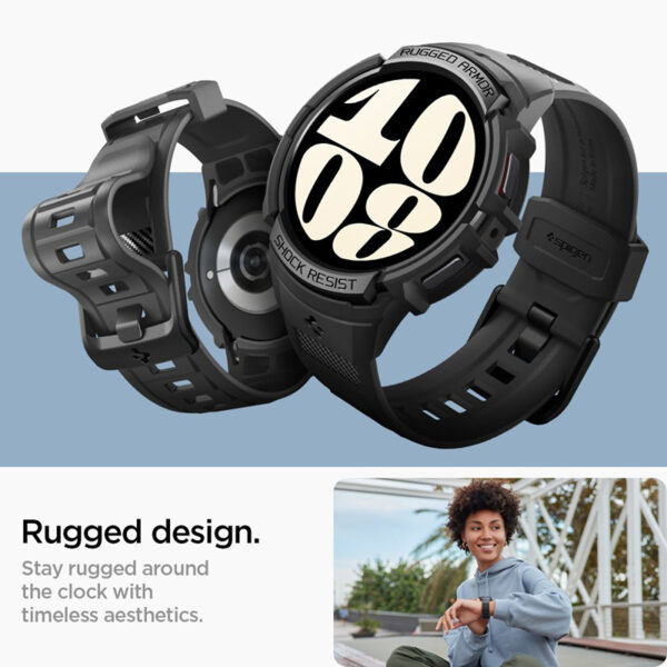 Spigen Rugged Armor Pro - Pasek + etui do Samsung Galaxy Watch 6 40 mm (Czarny) - obrazek 12