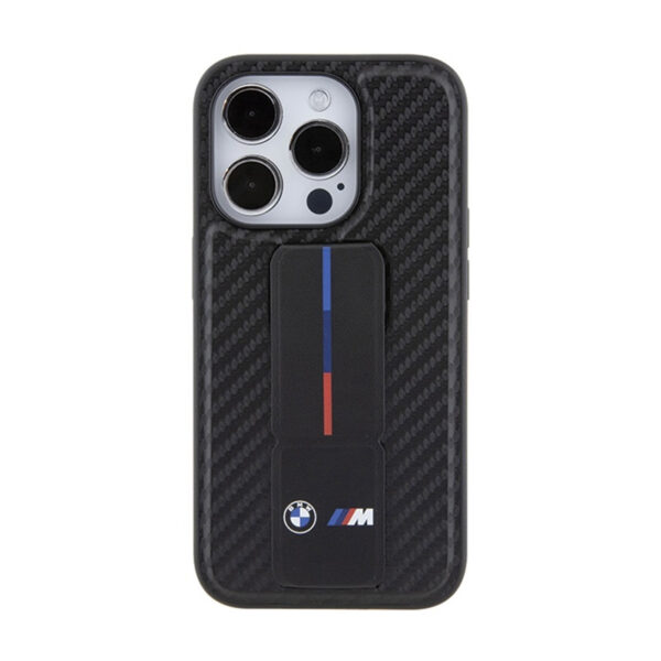 BMW Grip Stand Smooth & Carbon - Etui iPhone 15 Pro (czarny) - obrazek 4