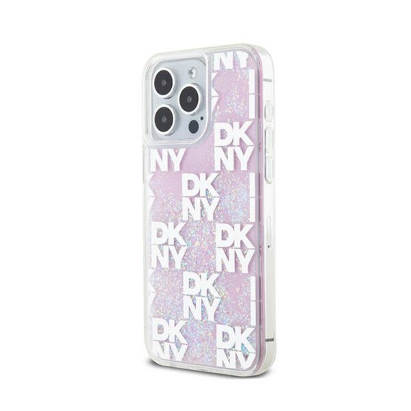 DKNY Liquid Glitter Multilogo - Etui iPhone 15 Pro Max (różowy) - obrazek 2