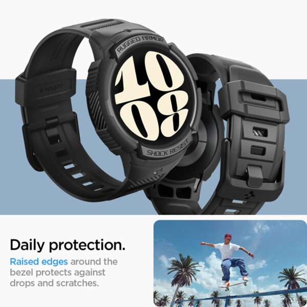 Spigen Rugged Armor Pro - Pasek + etui do Samsung Galaxy Watch 6 40 mm (Czarny) - obrazek 15