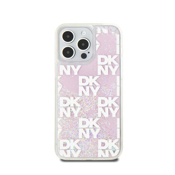 DKNY Liquid Glitter Multilogo - Etui iPhone 15 Pro Max (różowy) - obrazek 3