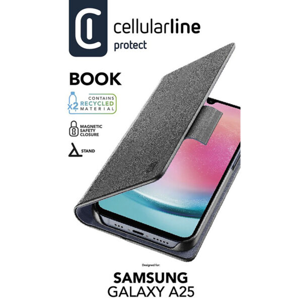 Cellularline Book Case - Etui Samsung Galaxy A25 5G (czarny) - obrazek 2