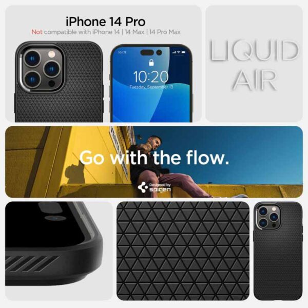 Spigen Liquid Air - Etui do iPhone 14 Pro (Czarny) - obrazek 2