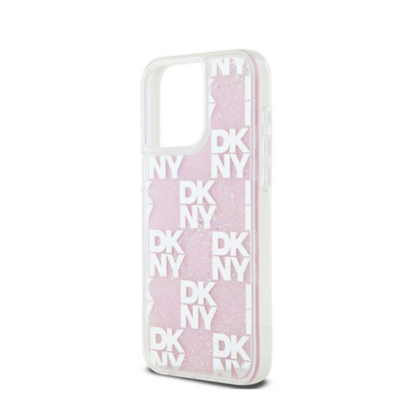 DKNY Liquid Glitter Multilogo - Etui iPhone 15 Pro Max (różowy) - obrazek 6