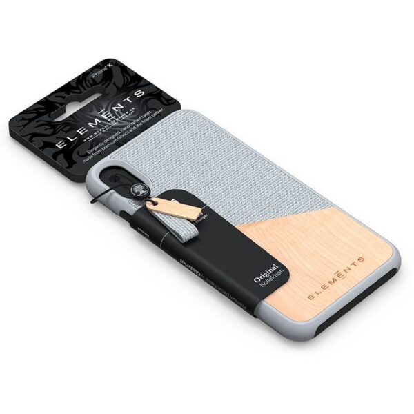 Nordic Elements Original Hel - Drewniane etui iPhone Xs Max (Light Grey) - obrazek 4