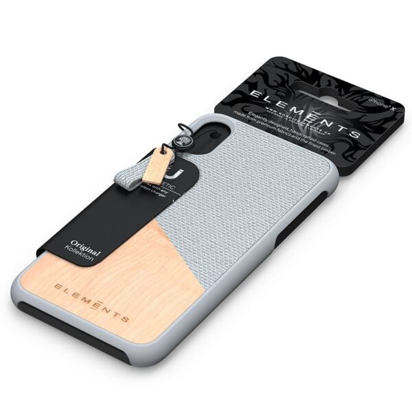 Nordic Elements Original Hel - Drewniane etui iPhone Xs Max (Light Grey) - obrazek 5