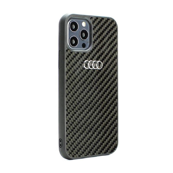 Audi Carbon Fiber - Etui iPhone 12 / iPhone 12 Pro (Czarny) - obrazek 2