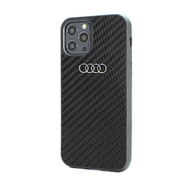 Audi Carbon Fiber - Etui iPhone 12 / iPhone 12 Pro (Czarny) - obrazek 3