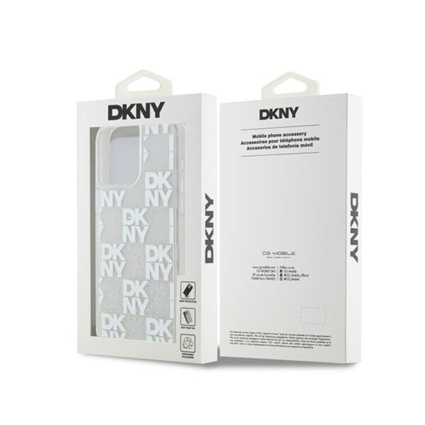 DKNY Liquid Glitter Multilogo - Etui iPhone 15 Pro Max (biały) - obrazek 8