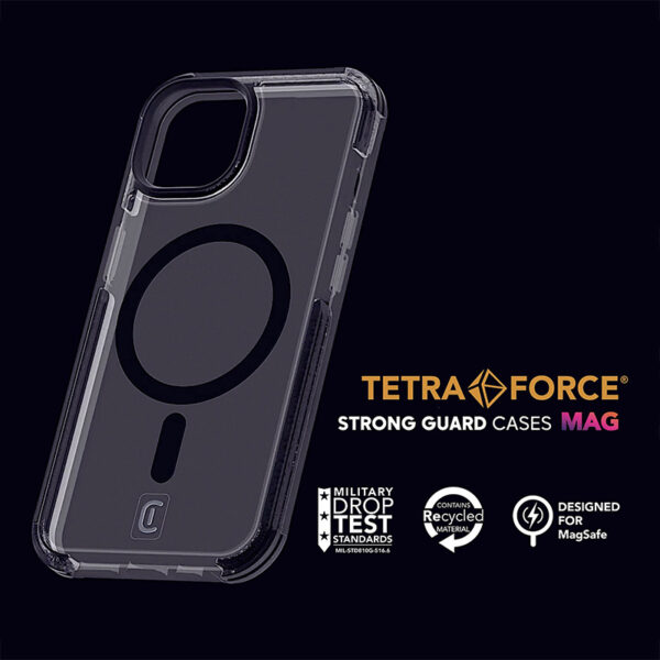 Cellularline Tetra Force Strong Guard Mag - Etui iPhone 15 Pro MagSafe z powłoką MICROBAN (przezroczysty) - obrazek 11