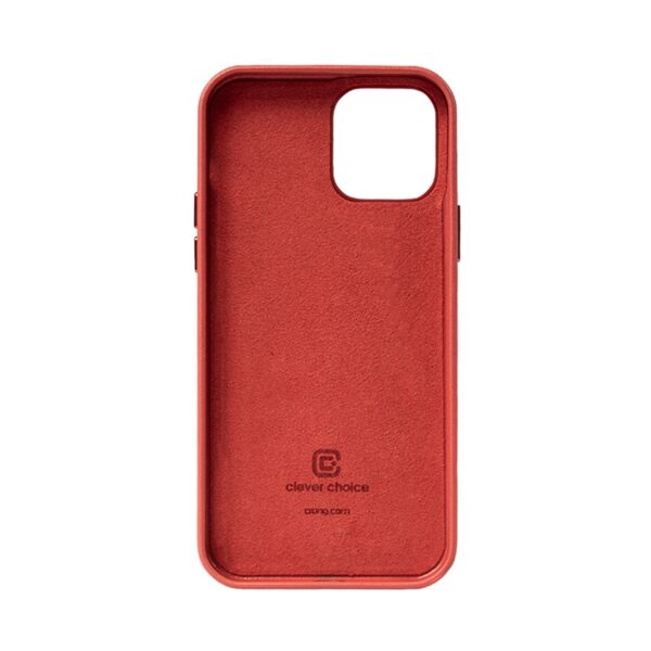 Crong Essential Cover - Etui ze skóry ekologicznej iPhone 12 / iPhone 12 Pro (czerwony) - obrazek 5