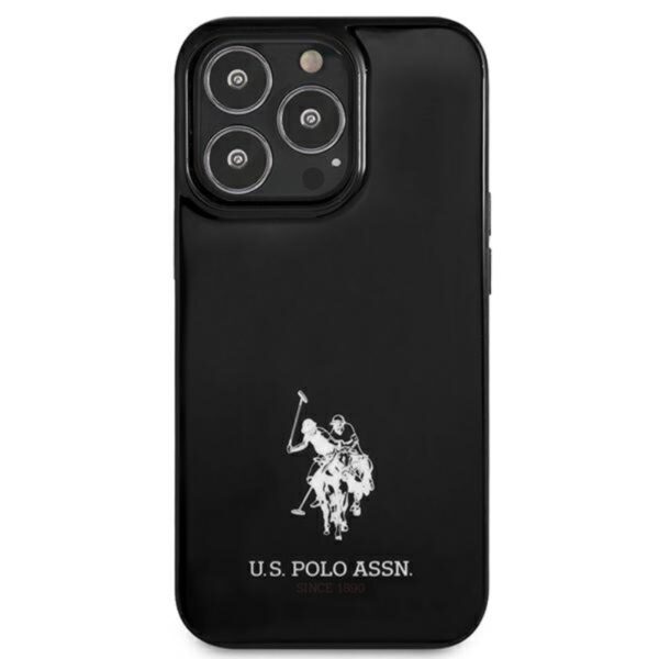 US Polo Assn Horses Logo - Etui iPhone 13 Pro (czarny) - obrazek 3