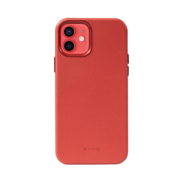 Crong Essential Cover - Etui ze skóry ekologicznej iPhone 12 / iPhone 12 Pro (czerwony) - obrazek 7