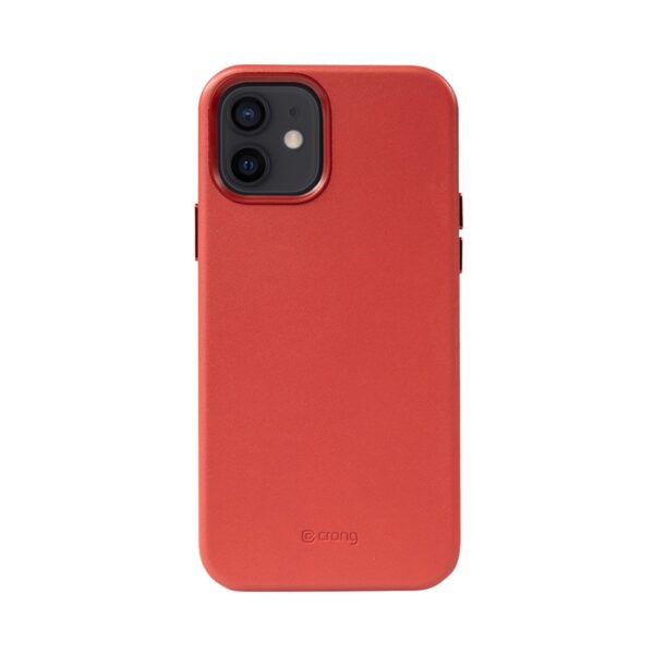 Crong Essential Cover - Etui ze skóry ekologicznej iPhone 12 / iPhone 12 Pro (czerwony) - obrazek 8