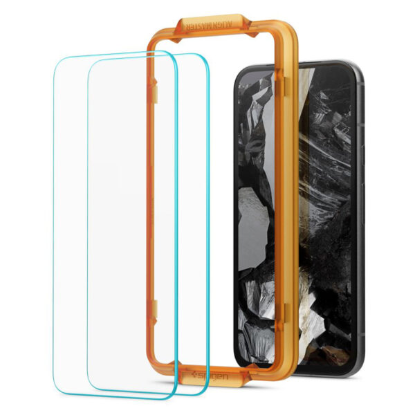 Spigen Alm Glas.TR 2-Pack - Szkło hartowane do Google Pixel 8A (2 szt.) (Przezroczysty) - obrazek 6