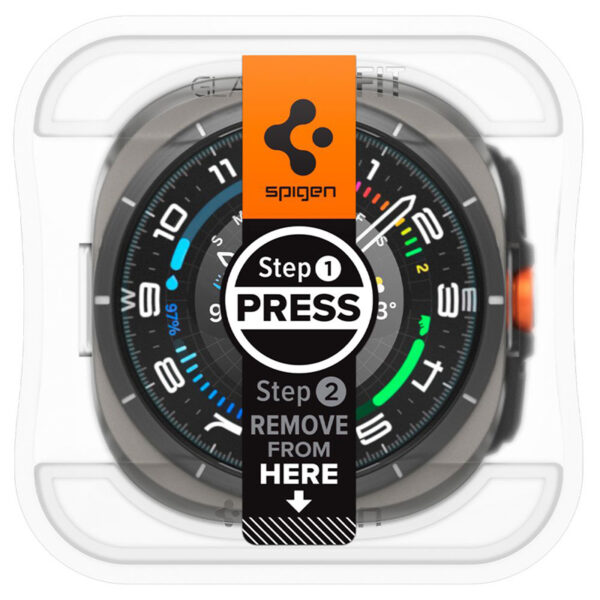 Spigen GLAS.TR EZ FIT 2-Pack - Szkło hartowane do Samsung Galaxy Watch Ultra 47 mm (2 szt) - obrazek 2