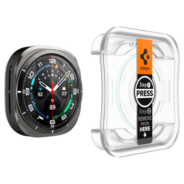 Spigen GLAS.TR EZ FIT 2-Pack - Szkło hartowane do Samsung Galaxy Watch Ultra 47 mm (2 szt) - obrazek 3