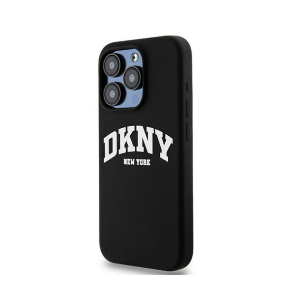 DKNY Liquid Silicone White Printed Logo MagSafe - Etui iPhone 13 Pro (czarny) - obrazek 2