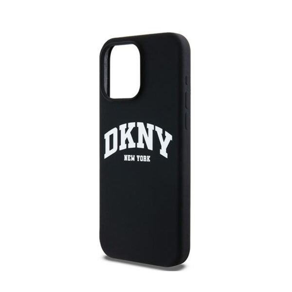 DKNY Liquid Silicone White Printed Logo MagSafe - Etui iPhone 13 Pro Max (czarny) - obrazek 6