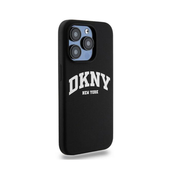 DKNY Liquid Silicone White Printed Logo MagSafe - Etui iPhone 13 Pro (czarny) - obrazek 4