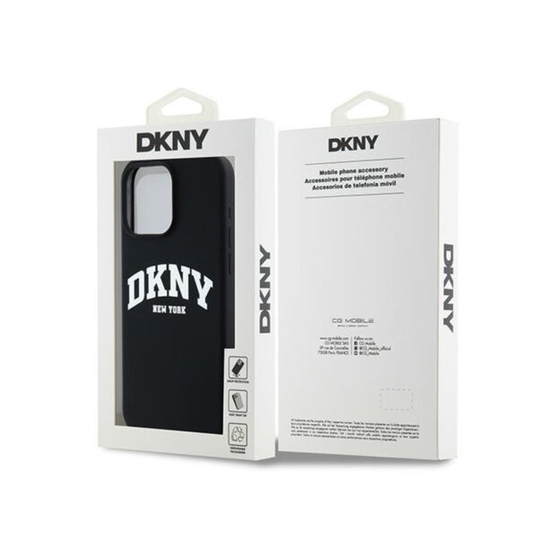 DKNY Liquid Silicone White Printed Logo MagSafe - Etui iPhone 13 Pro Max (czarny) - obrazek 8