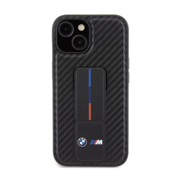 BMW Grip Stand Smooth & Carbon - Etui iPhone 15 (czarny) - obrazek 3