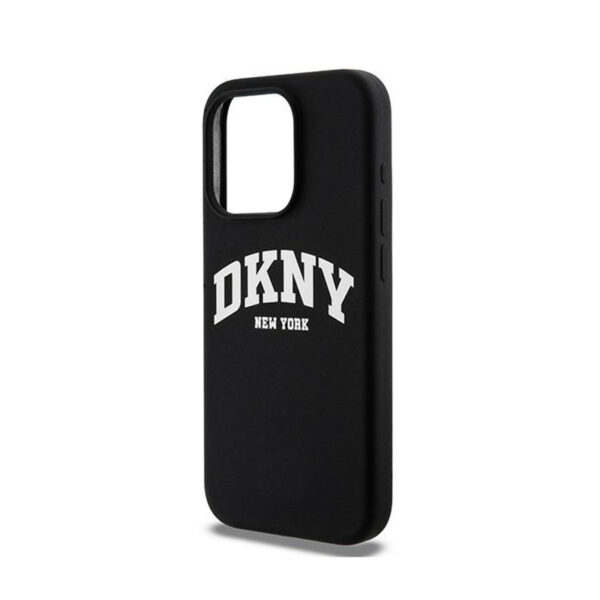 DKNY Liquid Silicone White Printed Logo MagSafe - Etui iPhone 13 Pro (czarny) - obrazek 6