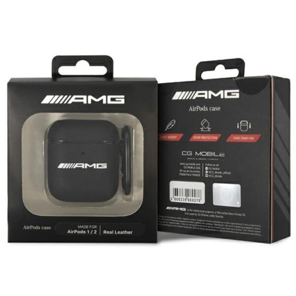 AMG Leather Big Logo - Etui AirPods (czarny) - obrazek 3