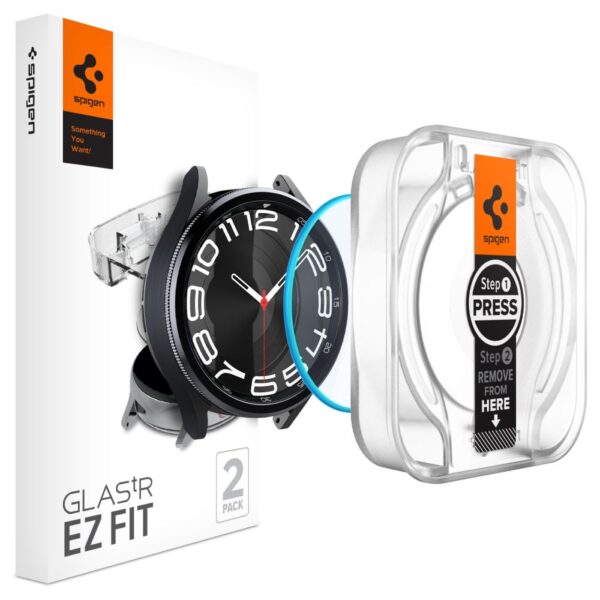 Spigen GLAS.TR EZ FIT 2-Pack - Szkło hartowane do Samsung Galaxy Watch 6 Classic 43 mm (2 szt)