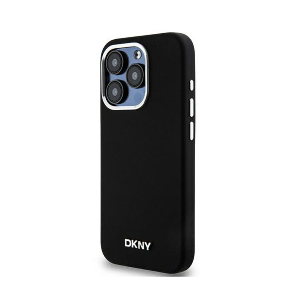 DKNY Liquid Silicone Small Metal Logo MagSafe - Etui iPhone 14 Pro (czarny) - obrazek 2