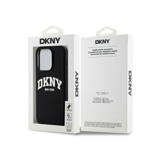 DKNY Liquid Silicone White Printed Logo MagSafe - Etui iPhone 13 Pro (czarny) - obrazek 8