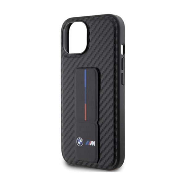 BMW Grip Stand Smooth & Carbon - Etui iPhone 15 (czarny) - obrazek 6