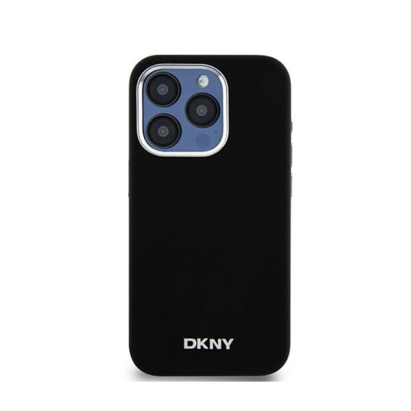 DKNY Liquid Silicone Small Metal Logo MagSafe - Etui iPhone 14 Pro (czarny) - obrazek 3