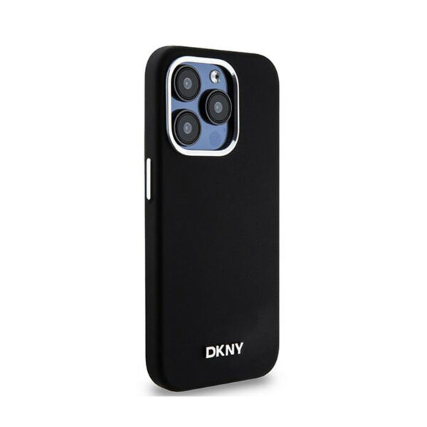 DKNY Liquid Silicone Small Metal Logo MagSafe - Etui iPhone 14 Pro (czarny) - obrazek 4