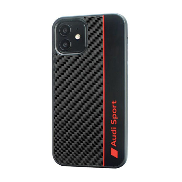 Audi Carbon Fiber Stripe - Etui iPhone 12 / iPhone 12 Pro (Czarny) - obrazek 2