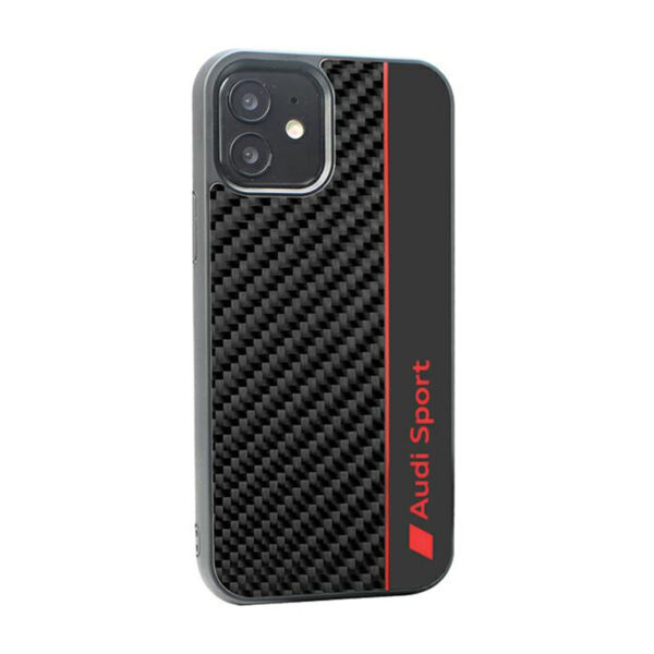 Audi Carbon Fiber Stripe - Etui iPhone 12 / iPhone 12 Pro (Czarny) - obrazek 3