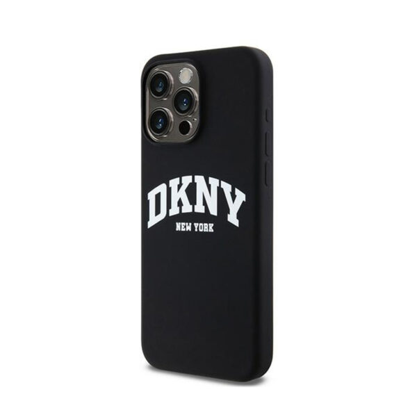 DKNY Liquid Silicone White Printed Logo MagSafe - Etui iPhone 13 Pro Max (czarny) - obrazek 2