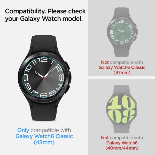 Spigen GLAS.TR EZ FIT 2-Pack - Szkło hartowane do Samsung Galaxy Watch 6 Classic 43 mm (2 szt) - obrazek 6