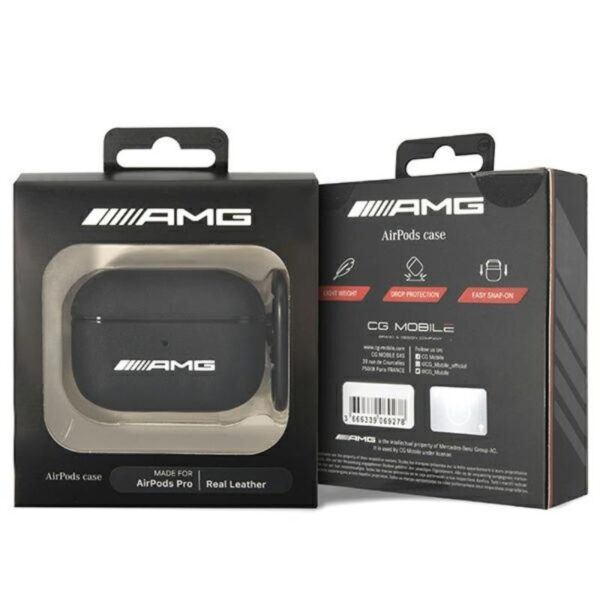 AMG Leather Big Logo - Etui AirPods Pro (czarny) - obrazek 3