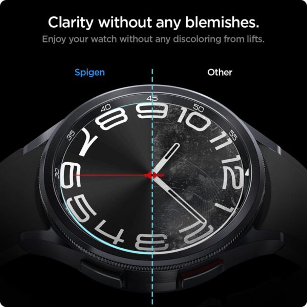 Spigen GLAS.TR EZ FIT 2-Pack - Szkło hartowane do Samsung Galaxy Watch 6 Classic 43 mm (2 szt) - obrazek 10