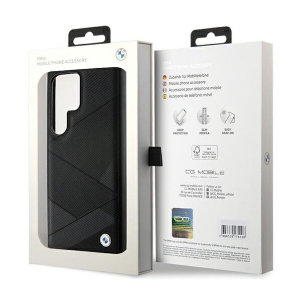 BMW Signature Leather Crossing Lines Pattern - Etui Samsung Galaxy S24 Ultra (czarny) - obrazek 8