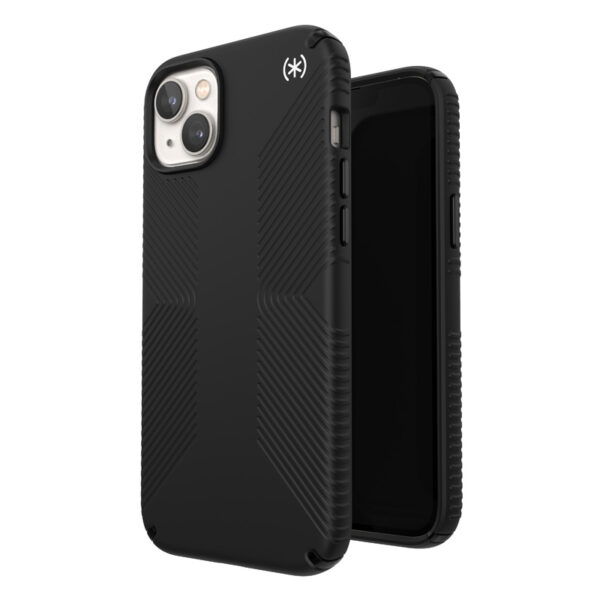 Speck Presidio2 Grip - Antypoślizgowe etui iPhone 15 Plus / 14 Plus (Black / Black / White)