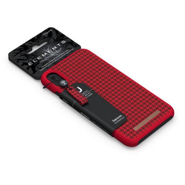 Nordic Elements Saeson Idun - Materiałowe etui iPhone Xs / X (Red) - obrazek 8