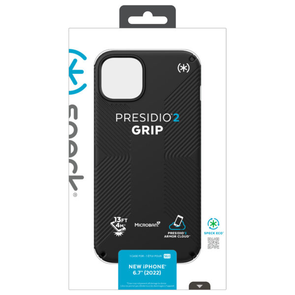 Speck Presidio2 Grip - Antypoślizgowe etui iPhone 15 Plus / 14 Plus (Black / Black / White) - obrazek 13