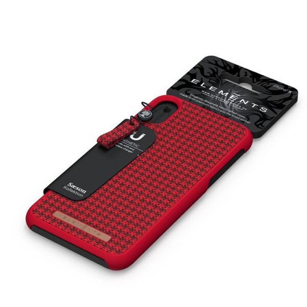 Nordic Elements Saeson Idun - Materiałowe etui iPhone Xs / X (Red) - obrazek 9