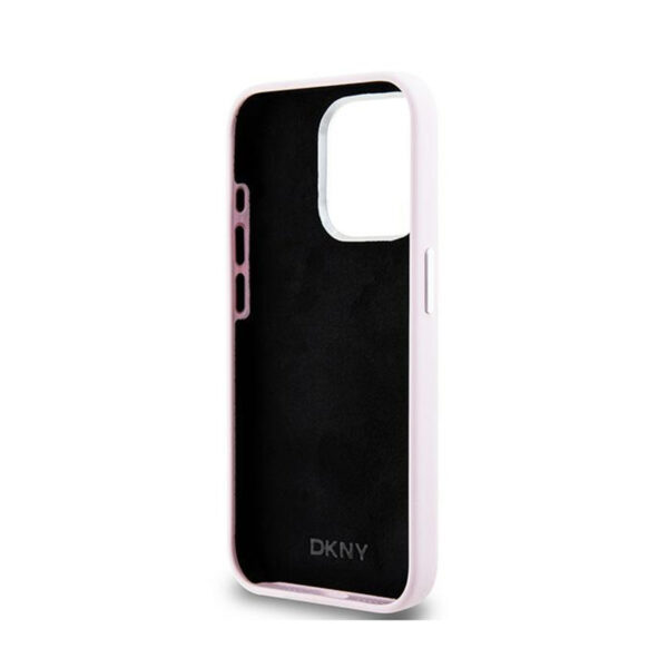 DKNY Liquid Silicone Small Metal Logo MagSafe - Etui iPhone 14 Pro (różowy) - obrazek 7