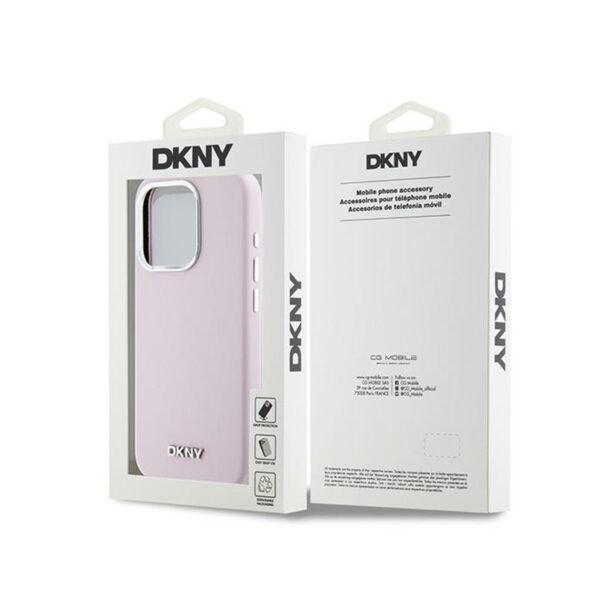 DKNY Liquid Silicone Small Metal Logo MagSafe - Etui iPhone 14 Pro (różowy) - obrazek 8